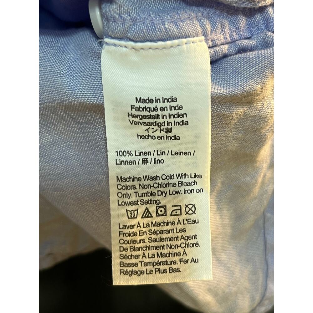 Baird McNutt for J.Crew Irish Linen Shirt Size 6 Blue Preppy Minimalist Office - Picture 5 of 6